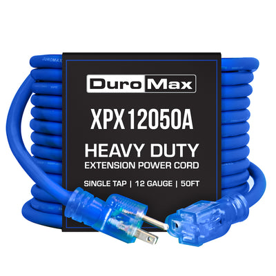 DuroMax  DuroMax XPX12050A Heavy Duty SJEOOW 50-Foot 12 Gauge Blue Single Tap Extension Power Cord